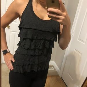 Grey layered racerback tank